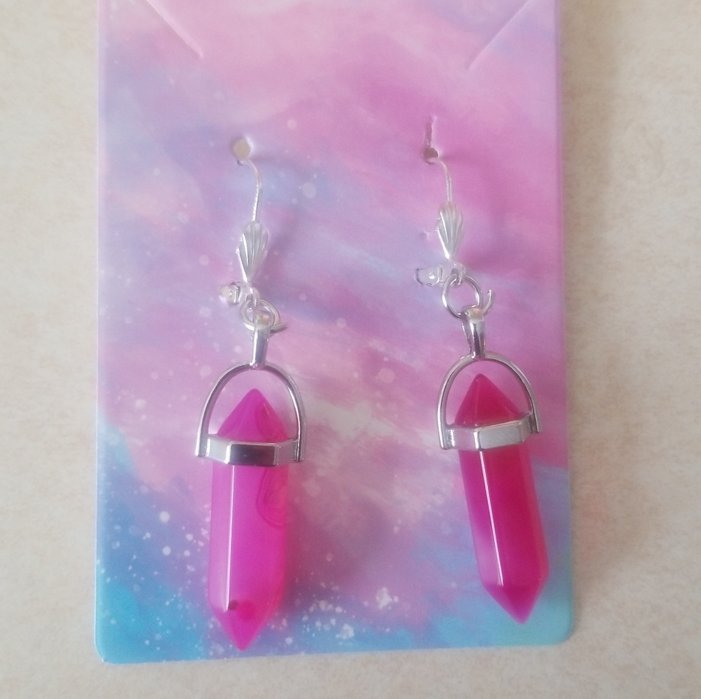 Pink gemstone earrings